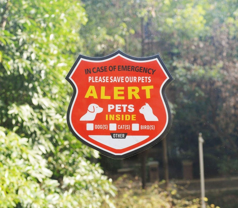 WINGKIND Pet Alert Stickers - in Case of Emergency Pets Rescue Stickers Static Cling Window Decals (6 Pack), Pet Home Alone Wallet Cards, Key Tag - NO Adhesive, Removable, UV Resistant - Image 4